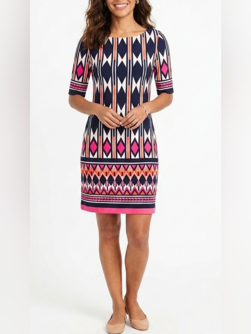 Eliza J Size 16 W  Black and White Geometric Dress